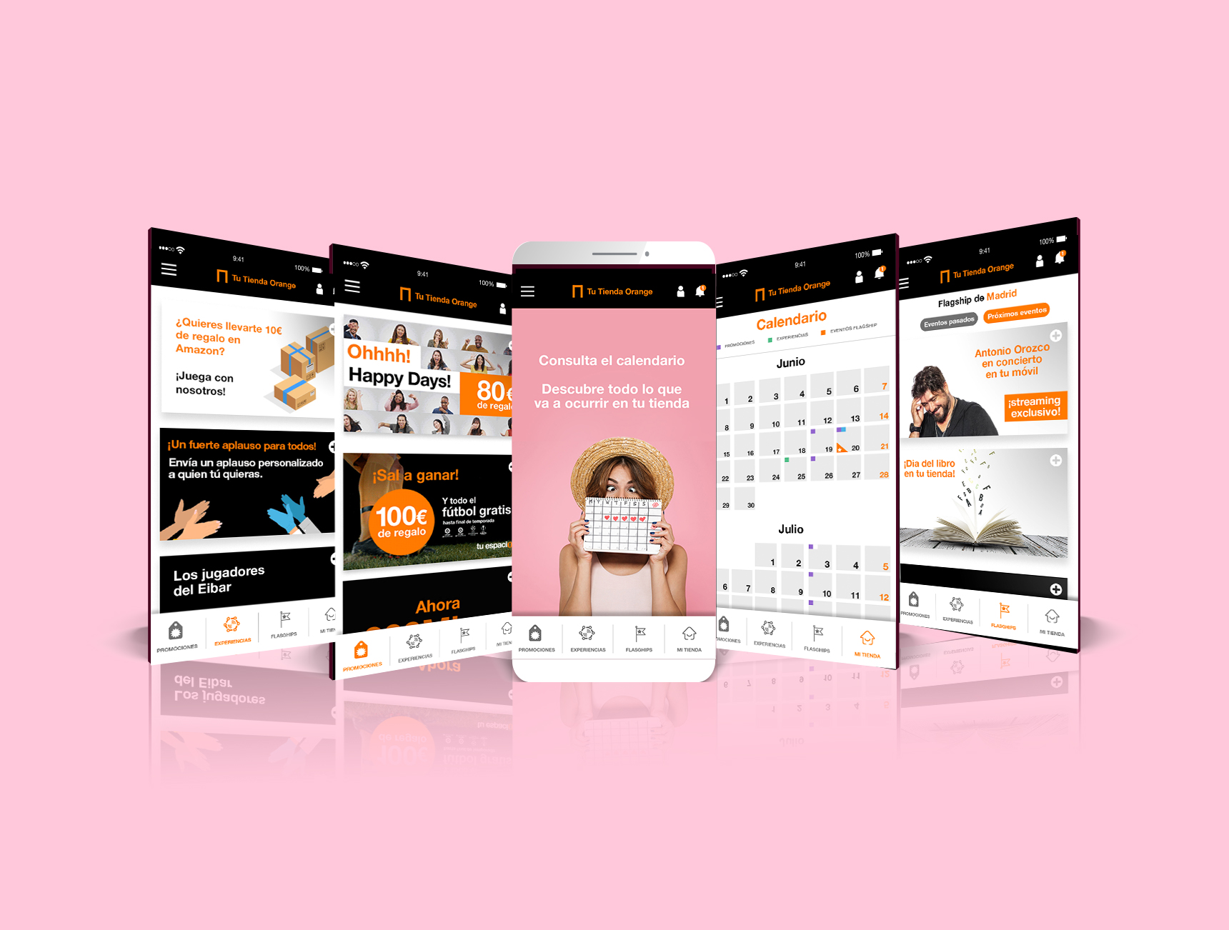Mockup diseño app Tu tienda orange